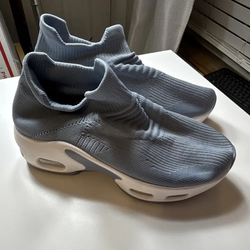 SOK Gray White High Top Slip On Lightweight Breathable Men’s Athletic Sneakers